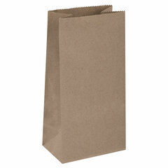 Крафт-пакет бумажный 12&times;8&times;24 см, КОМПЛЕКТ 100 шт., плотность 90 г/<wbr/>м<sup>2</sup>, LAIMA ECO CRAFT, 609682