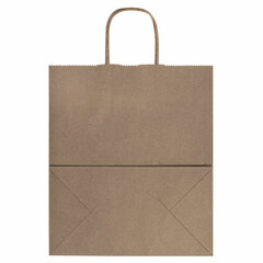 Крафт-пакет бумажный 22&times;12&times;25 см, КОМПЛЕКТ 50 шт., крученые ручки, плотность 90 г/<wbr/>м<sup>2</sup>, LAIMA ECO CRAFT, 609684