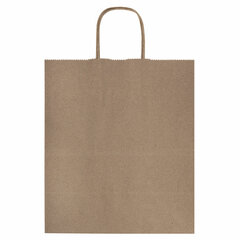 Крафт-пакет бумажный 22&times;12&times;25 см, КОМПЛЕКТ 50 шт., крученые ручки, плотность 90 г/<wbr/>м<sup>2</sup>, LAIMA ECO CRAFT, 609684