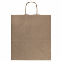 Крафт-пакет бумажный 24&times;14&times;28 см, КОМПЛЕКТ 50 шт., крученые ручки, плотность 90 г/<wbr/>м<sup>2</sup>, LAIMA ECO CRAFT, 609685