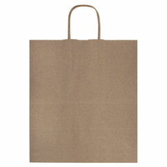 Крафт-пакет бумажный 24&times;14&times;28 см, КОМПЛЕКТ 50 шт., крученые ручки, плотность 90 г/<wbr/>м<sup>2</sup>, LAIMA ECO CRAFT, 609685