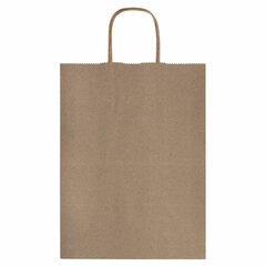 Крафт-пакет бумажный 26&times;15&times;35 см, КОМПЛЕКТ 50 шт., крученые ручки, плотность 90 г/<wbr/>м<sup>2</sup>, LAIMA ECO CRAFT, 609686