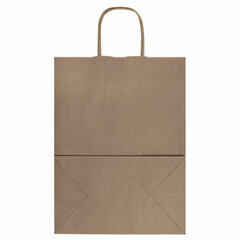 Крафт-пакет бумажный 26&times;15&times;35 см, КОМПЛЕКТ 50 шт., крученые ручки, плотность 90 г/<wbr/>м<sup>2</sup>, LAIMA ECO CRAFT, 609686