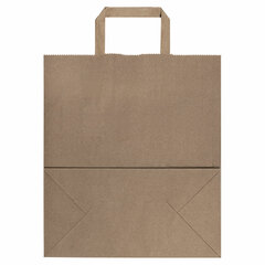 Крафт-пакет бумажный 24&times;14&times;29 см, КОМПЛЕКТ 50 шт., плоские ручки, плотность 90 г/<wbr/>м<sup>2</sup>, LAIMA ECO CRAFT, 609687