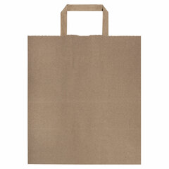 Крафт-пакет бумажный 24&times;14&times;29 см, КОМПЛЕКТ 50 шт., плоские ручки, плотность 90 г/<wbr/>м<sup>2</sup>, LAIMA ECO CRAFT, 609687