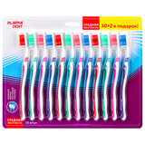 Зубная щетка средней жесткости, КОМПЛЕКТ 12 шт. (10 + 2 в подарок), LAIMA DENT, 609689