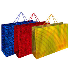 Пакет подарочный (1 шт.) 53&times;16&times;38 см, &laquo;BIG SIZE&raquo;, голография, ассорти 3 цвета, ЗОЛОТАЯ СКАЗКА, 609730