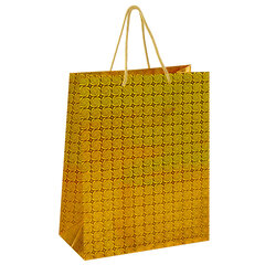 Пакет подарочный 26&times;13&times;32 см (L), НАБОР 4 шт., 4 дизайна, голография, ЗОЛОТАЯ СКАЗКА, 609734