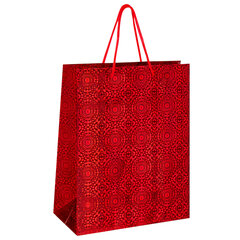 Пакет подарочный 26&times;13&times;32 см (L), НАБОР 4 шт., 4 дизайна, голография, ЗОЛОТАЯ СКАЗКА, 609734