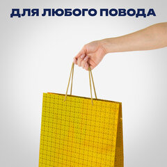 Пакет подарочный 33x13x45 см (XL), НАБОР 3 шт., 3 дизайна, голография, ЗОЛОТАЯ СКАЗКА, 609737