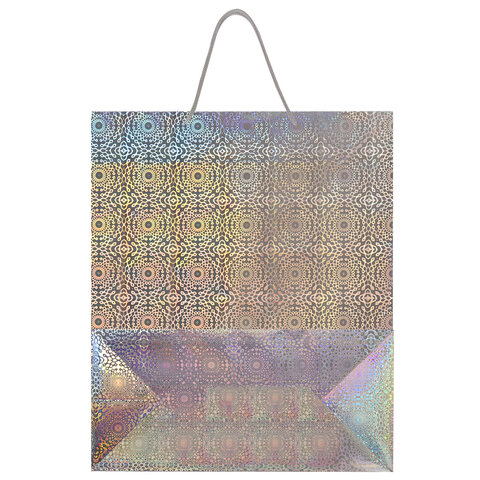 Пакет подарочный 41x19x49 см (XXL), НАБОР 3 шт., 3 дизайна, голография, ЗОЛОТАЯ СКАЗКА, 609738
