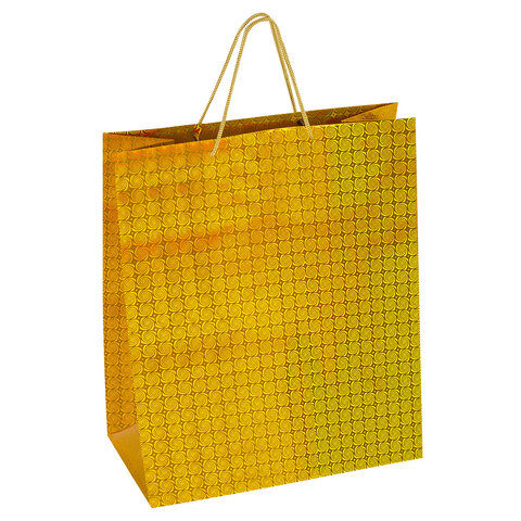 Пакет подарочный 41x19x49 см (XXL), НАБОР 3 шт., 3 дизайна, голография, ЗОЛОТАЯ СКАЗКА, 609738