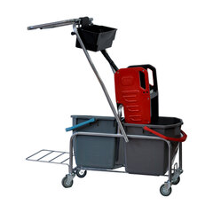 Тележка уборочная Eco-Force, 2 ведра по 25 л, отжим, лоток для химии, держатель для мешка, металлический каркас, бесшумные колеса, 22EF/<wbr/>6