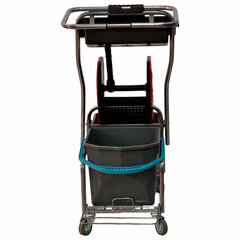 Тележка уборочная Eco-Force, 2 ведра по 25 л, отжим, лоток для химии, держатель для мешка, металлический каркас, бесшумные колеса, 22EF/<wbr/>6