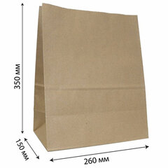 Крафт-пакет бумажный 26&times;15&times;35 см, плотность 90 г/<wbr/>м<sup>2</sup>
