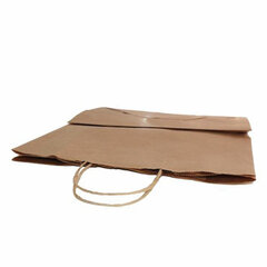 Крафт-пакет бумажный 22&times;12&times;25 см, крученые ручки, плотность 90 г/<wbr/>м<sup>2</sup>