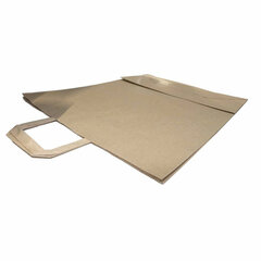 Крафт-пакет бумажный 24&times;14&times;29 см, плоские ручки, плотность 90 г/<wbr/>м<sup>2</sup>