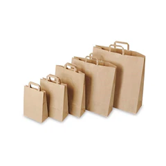 Крафт-пакет бумажный 24&times;14&times;29 см, плоские ручки, плотность 90 г/<wbr/>м<sup>2</sup>