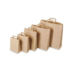 Крафт-пакет бумажный 32&times;20&times;37 см, плоские ручки, плотность 90 г/<wbr/>м<sup>2</sup>