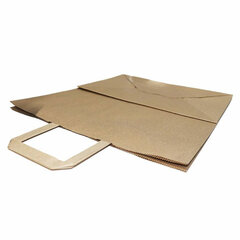 Крафт-пакет бумажный 32&times;20&times;37 см, плоские ручки, плотность 90 г/<wbr/>м<sup>2</sup>