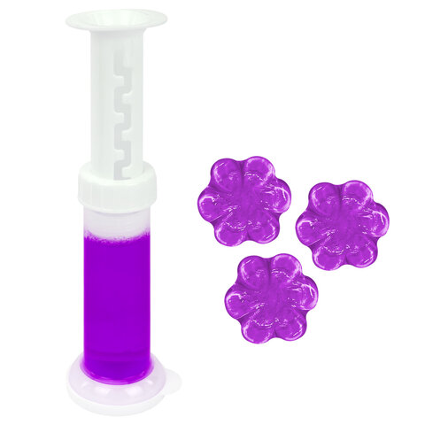 Диски гелевые освежитель очиститель для унитаза 8 дисков 44г, LAIMA, "Лаванда", шприц, 609794