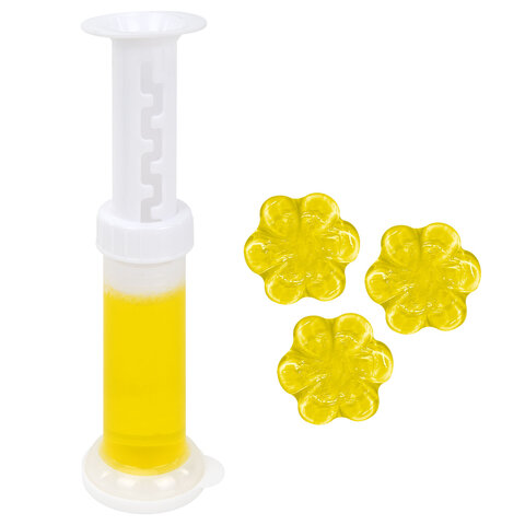 Диски гелевые освежитель очиститель для унитаза 8 дисков 44г, LAIMA, "Лимон", шприц, 609795