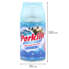 Сменный баллон 250 мл PERKLIN (ПЕРКЛИН) &laquo;Тропический бриз&raquo;, для автоматических освежителей, универсальный, 609802