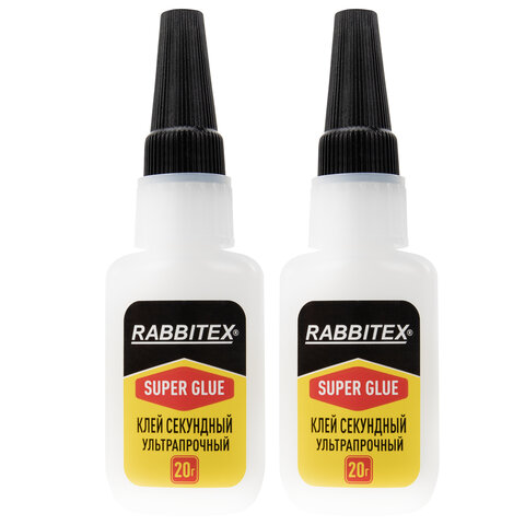 Клей секундный суперклей УЛЬТРАПРОЧНЫЙ, МАКСИМАЛЬНЫЙ ОБЪЕМ, набор 2х20 грамм, RABBITEX (РАББИТЕКС) "ДВА СЛОНА", 609805 - фото 2