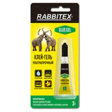 Клей-гель секундный суперклей УЛЬТРАПРОЧНЫЙ, блистер, 3 грамма, RABBITEX (РАББИТЕКС) "ДВА СЛОНА", 609812