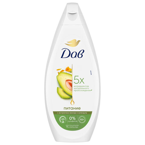 Крем-гель для душа 250мл DOVE "Масло авокадо и экстракт календулы", питательный, ш/к 88646