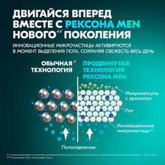 Антиперспирант аэрозольный 150 мл, РЕКСОНА MEN &laquo;Свежесть душа&raquo;, усиленная защита