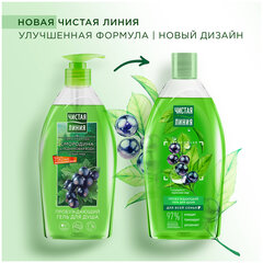 Гель для душа 750 мл, ЧИСТАЯ ЛИНИЯ &laquo;Смородина и ледниковая вода&raquo;, на натуральной основе
