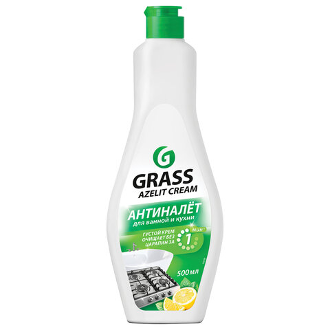 Крем чистящий универсальный для ванной и кухни 500 мл, GRASS AZELIT, отбеливающий, 125759