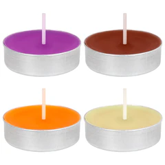 Свечи чайные ароматические в гильзе КОМПЛЕКТ 6 штук, до 3,5 часов горения, ассорти 4 аромата, LAIMA, 609977