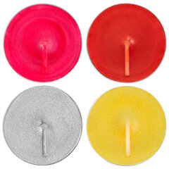 Свечи чайные цветные ROMANTIC ПЕРЛАМУТРОВЫЕ в гильзе КОМПЛЕКТ 6 штук, до 3,5 часов горения, ассорти 4 цвета, LAIMA, 609978