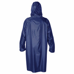 Дождевик-плащ синий на молнии многоразовый с ПВХ-покрытием, размер 52-54 (XL), рост 170-176, ГРАНДМАСТЕР, 610866