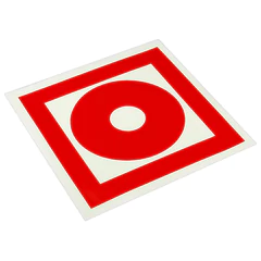 Знак &laquo;Кнопка включения пожарной автоматики&raquo; КОМПЛЕКТ 4 шт., 200&times;200 мм, фотолюминесцентный, пленка самоклеящаяся, F10