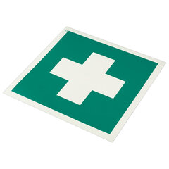 Знак &laquo;Аптечка первой медицинской помощи&raquo;, КОМПЛЕКТ 5 шт., 200&times;200 мм, пленка самоклеящаяся, ЕС01