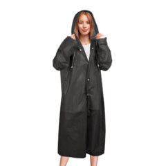 Дождевик плащ на кнопках, EVA, многоразовый прочный, чехол в комплекте, универсальный размер, черный, SHAMAANI (ШАМААНИ), 610932