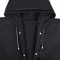 Дождевик плащ на кнопках, EVA, многоразовый прочный, чехол в комплекте, универсальный размер, черный, SHAMAANI (ШАМААНИ), 610932