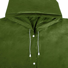 Дождевик плащ на кнопках, EVA, многоразовый прочный, чехол в комплекте, универсальный размер, зеленый, SHAMAANI (ШАМААНИ), 610933