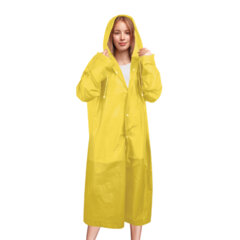 Дождевик плащ на кнопках, EVA, многоразовый прочный, чехол в комплекте, универсальный размер, желтый, SHAMAANI (ШАМААНИ), 610934