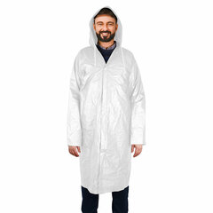 Дождевик-плащ на кнопках, EVA, многоразовый прочный, чехол в комплекте, универсальный размер, белый, SHAMAANI (ШАМААНИ), 610935