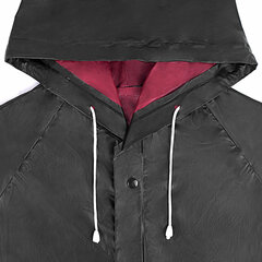 Дождевик-плащ черный на кнопках виниловый сверхпрочный, размер 50-56, рост 170-185, ГРАНДМАСТЕР, 610938