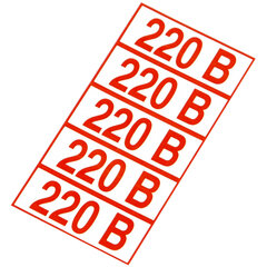 Знак электробезопасности &laquo;Указатель напряжения 220 В&raquo;, КОМПЛЕКТ 20 штук, 20&times;50 мм, пленка, Z05