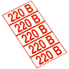 Знак электробезопасности &laquo;Указатель напряжения 220 В&raquo;, КОМПЛЕКТ 20 штук, 20&times;50 мм, пленка, Z05