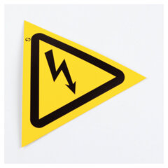 Знак &laquo;Опасность поражения электрическим током&raquo;, КОМПЛЕКТ 10 штук, 100 мм, пленка, W08
