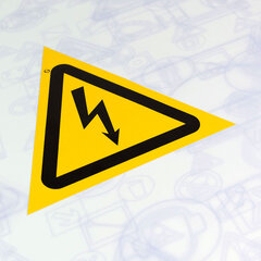 Знак &laquo;Опасность поражения электрическим током&raquo;, КОМПЛЕКТ 10 штук, 150 мм, пленка, W08