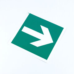 Знак эвакуационный &laquo;Направляющая стрелка&raquo;, КОМПЛЕКТ 10 штук, 200&times;200 мм, пленка, E02-01