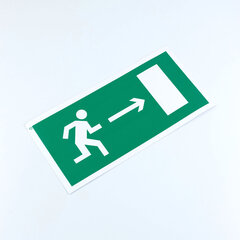 Знак &laquo;Направление к эвакуационному выходу направо&raquo;, КОМПЛЕКТ 3 штук, 150&times;300&times;2 мм, фотолюминесцентный, пластик, E03